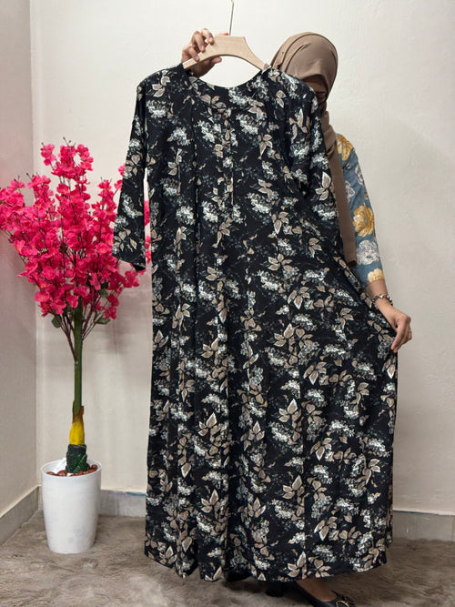 Panel Cut Maxi Black Small Print