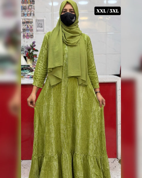 Premium Rayon Maxi Green Textured