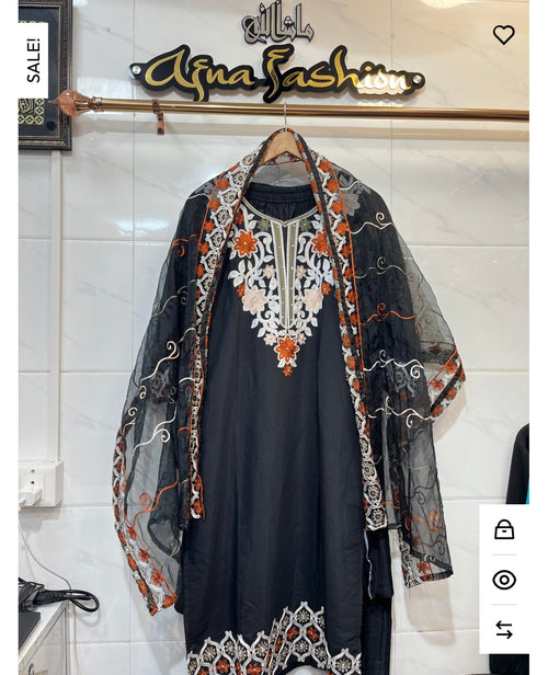 Black Embroidery with stone work