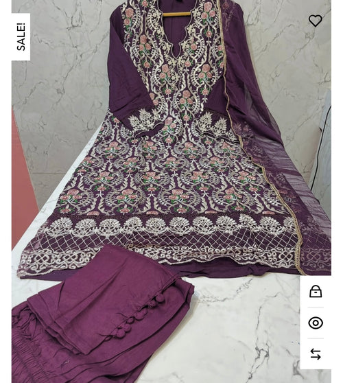 Cotton Embroidery purple