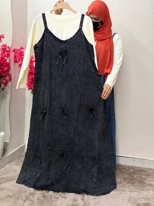 Denim Romper Black