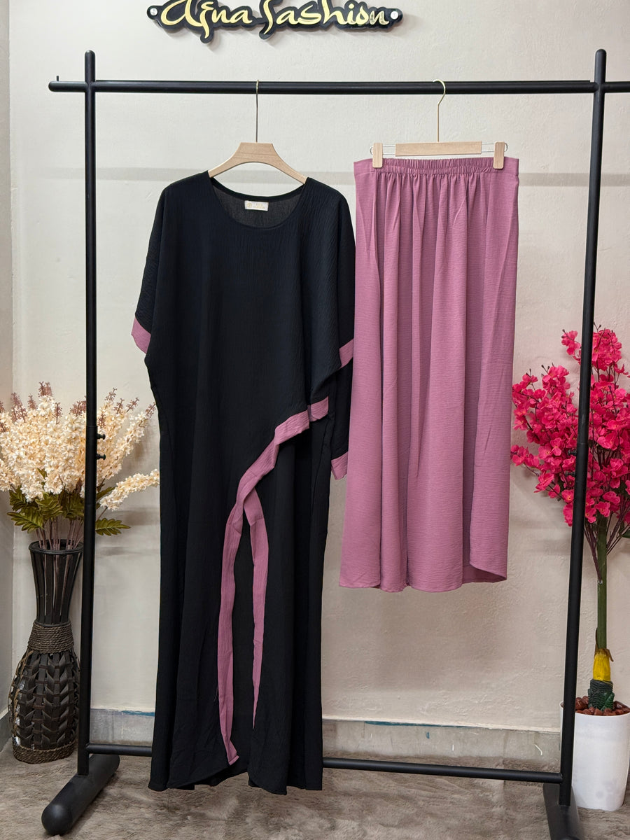 Imp CY DK green Top With Pink Skirt