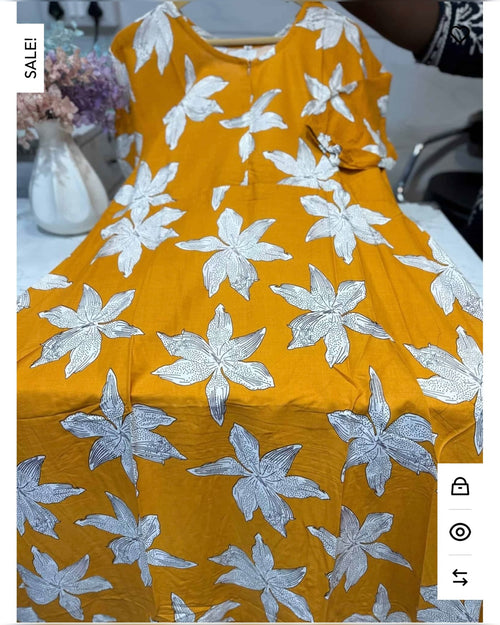 Rayon Maxi Yellow with orange