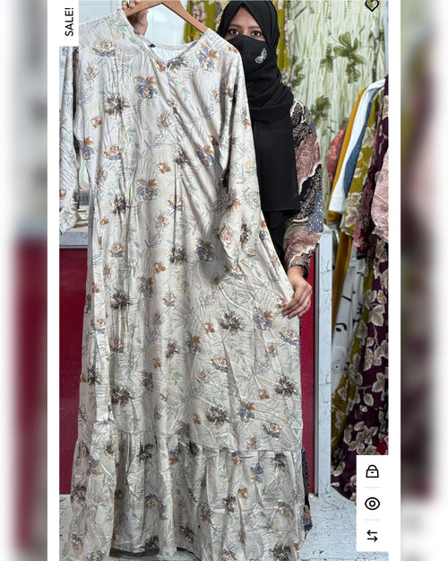Premium Rayon Maxi Cream Colour