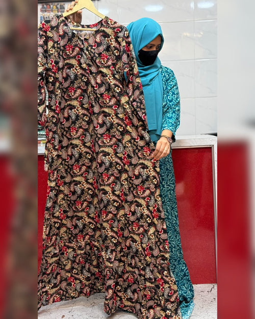 Premium Rayon Maxi Kalam Kari Black