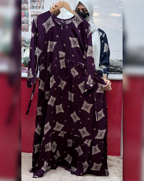 Soft Rayon Maxi Diamond Print Maroon