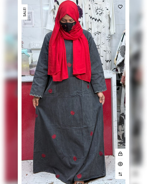Denim Abaya Grey