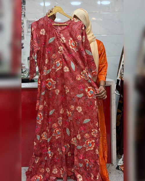 Premium Rayon Maxi Dusty Rose Floral