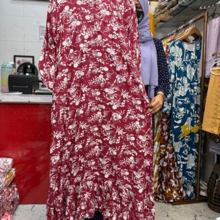 rayon maxi red floral
