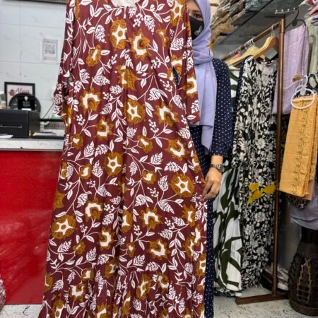 rayon maxi maroon floral