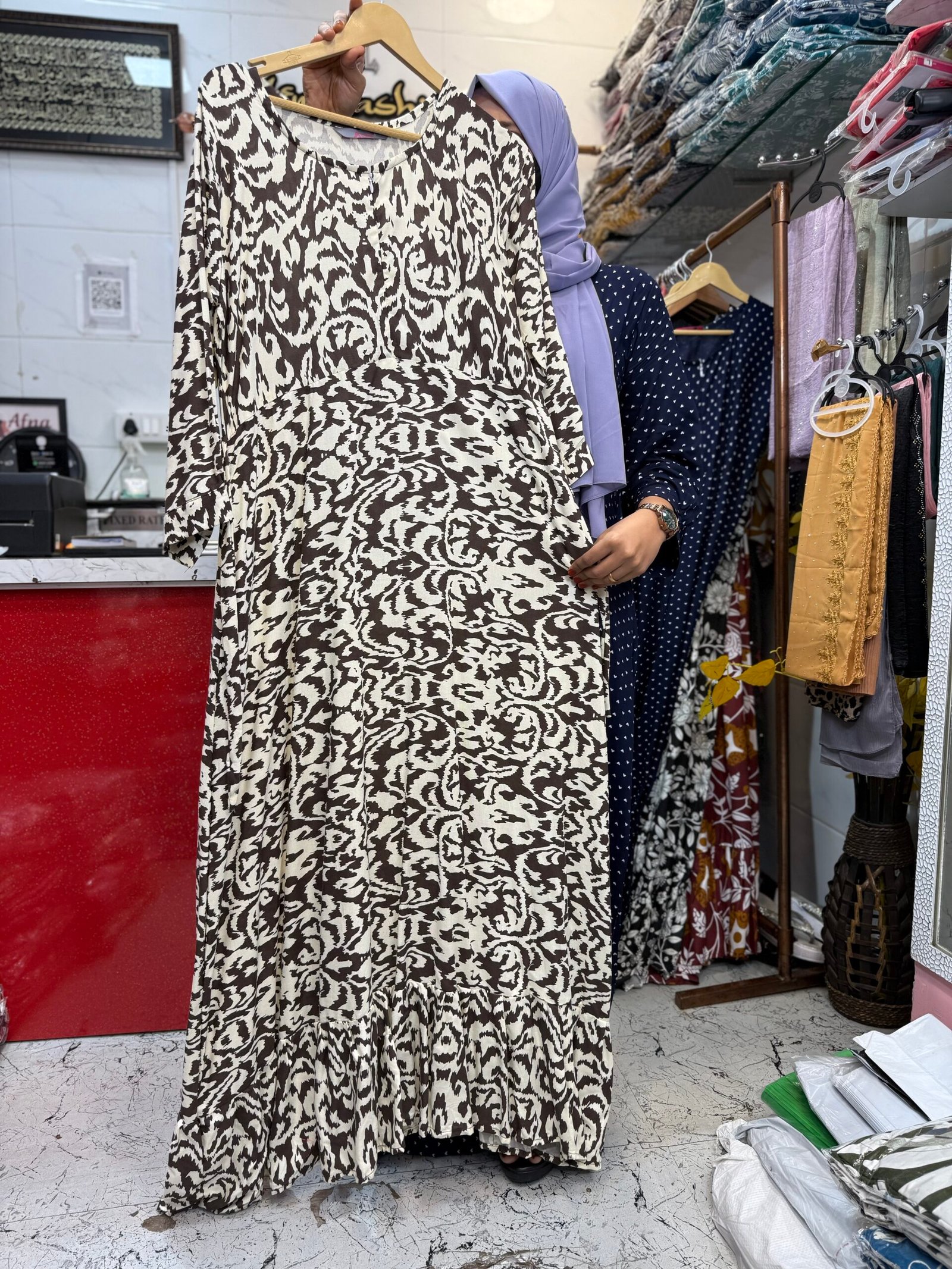 Rayon maxi brown Cheetah print