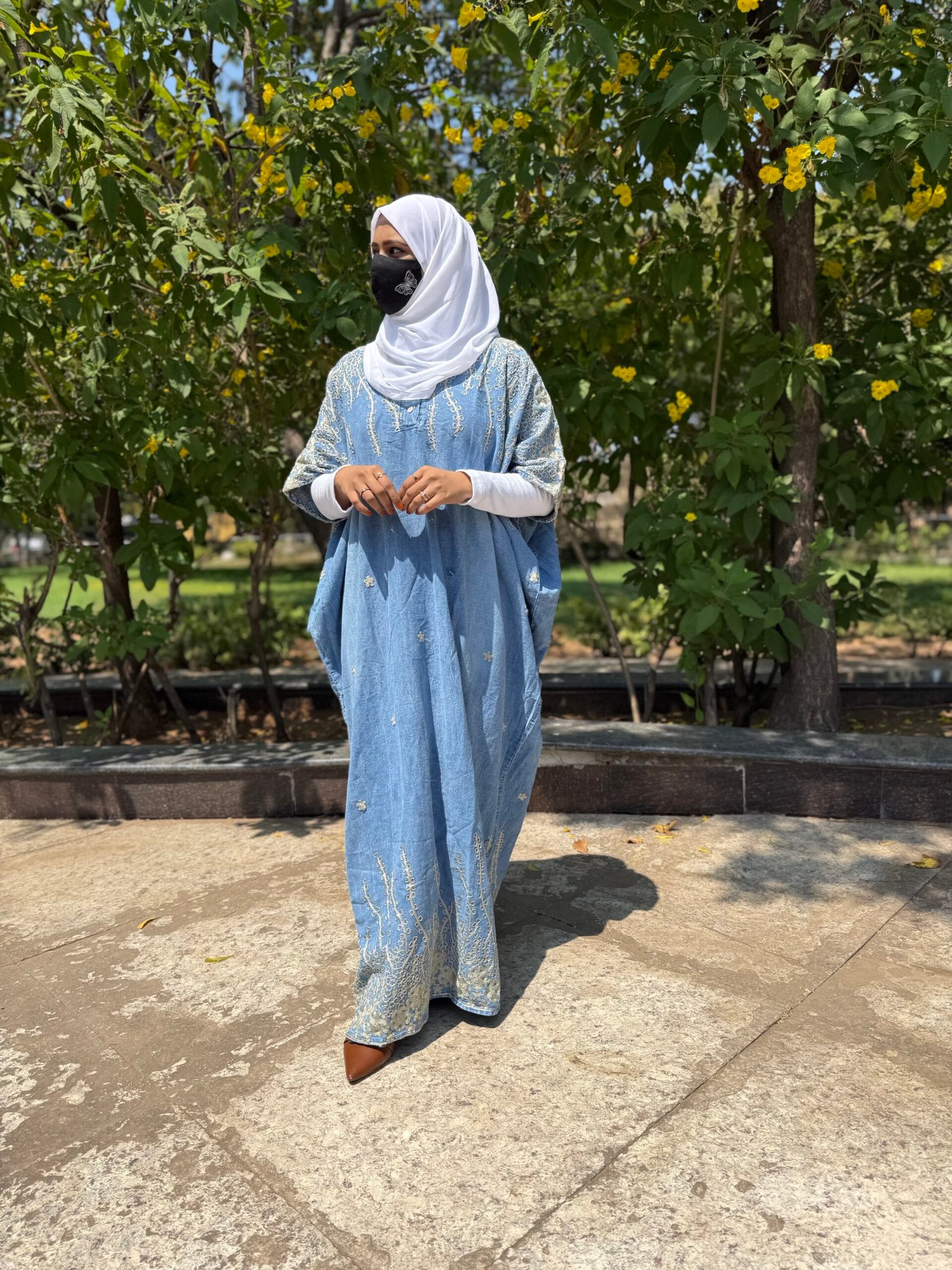 Denim kaftan lit blue