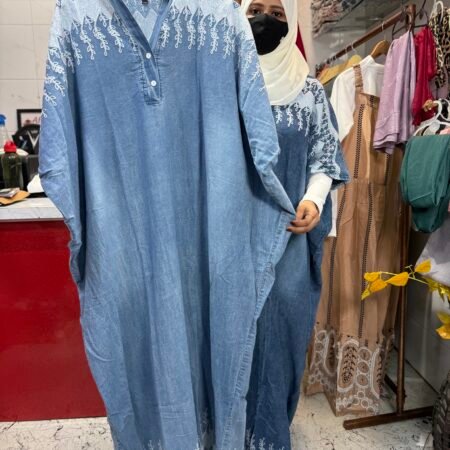 Denim kaftan lit blue