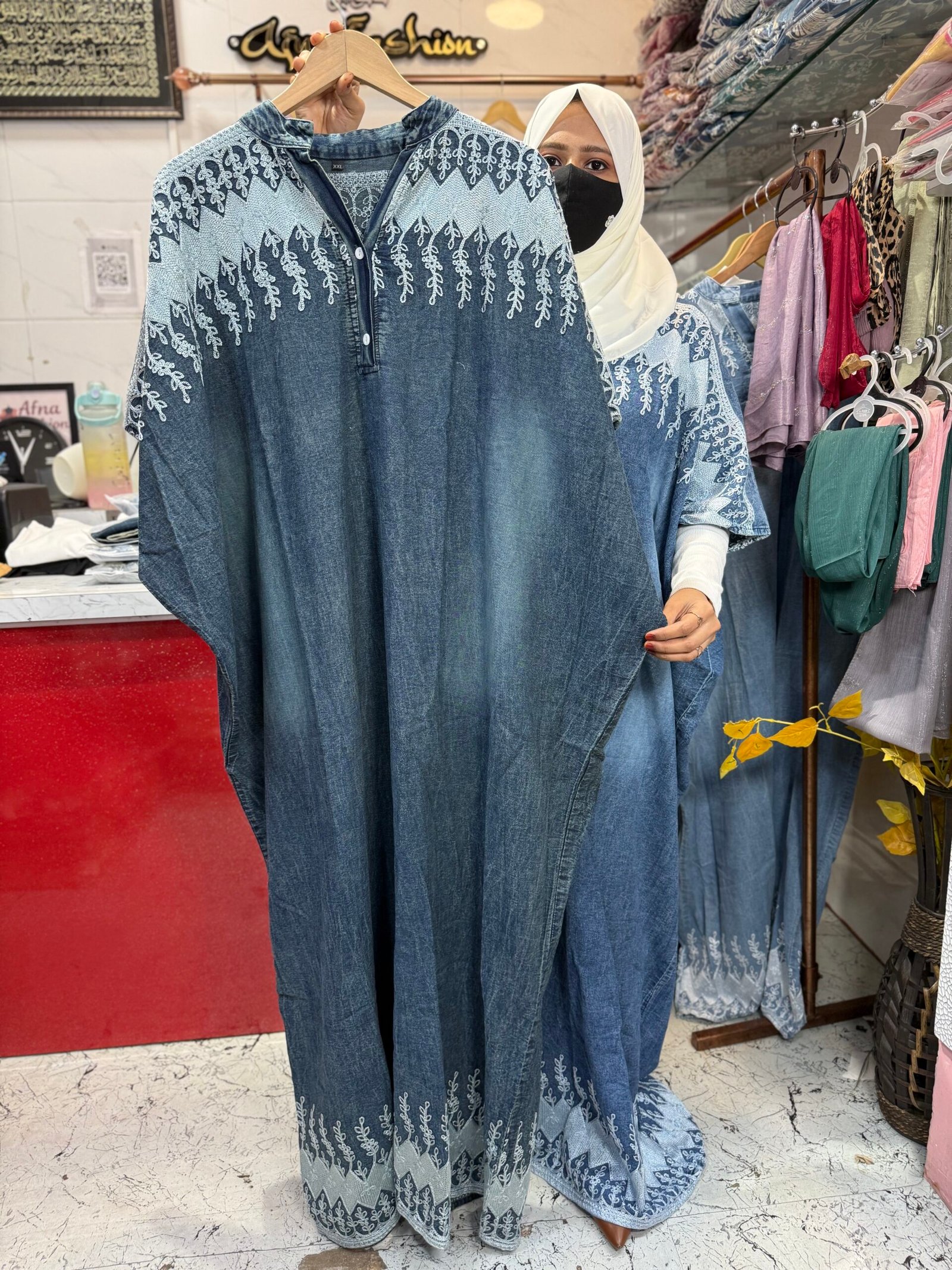 Denim kaftan deep blue