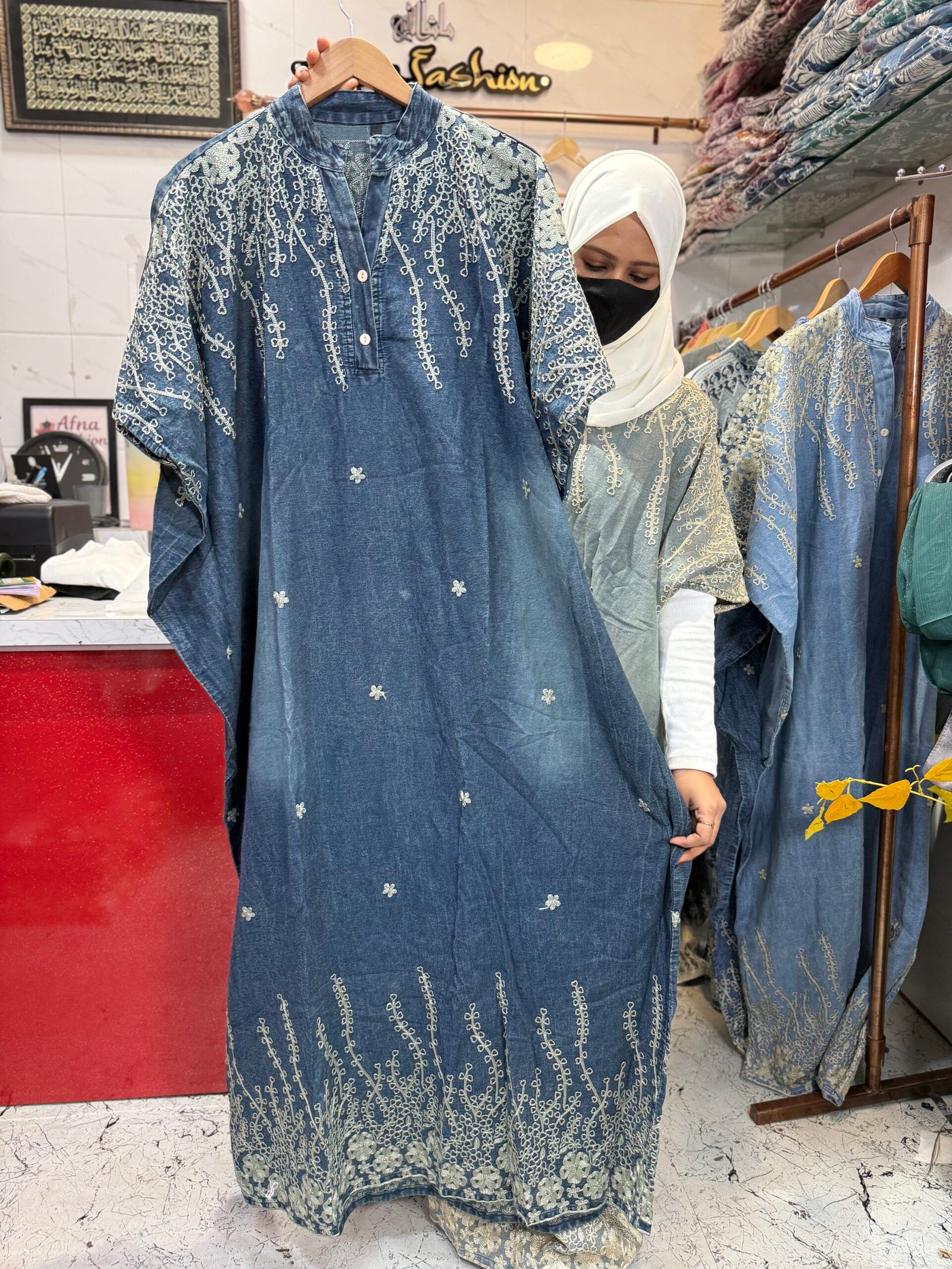 Denim kaftan deep blue