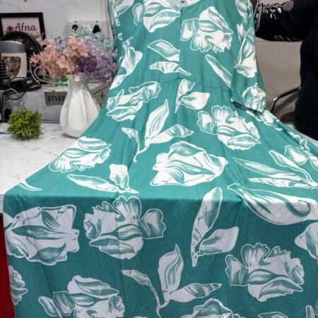 Sea Green with white floral