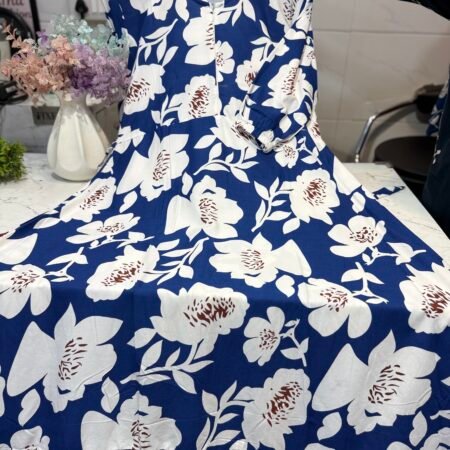Navy blue with white floral