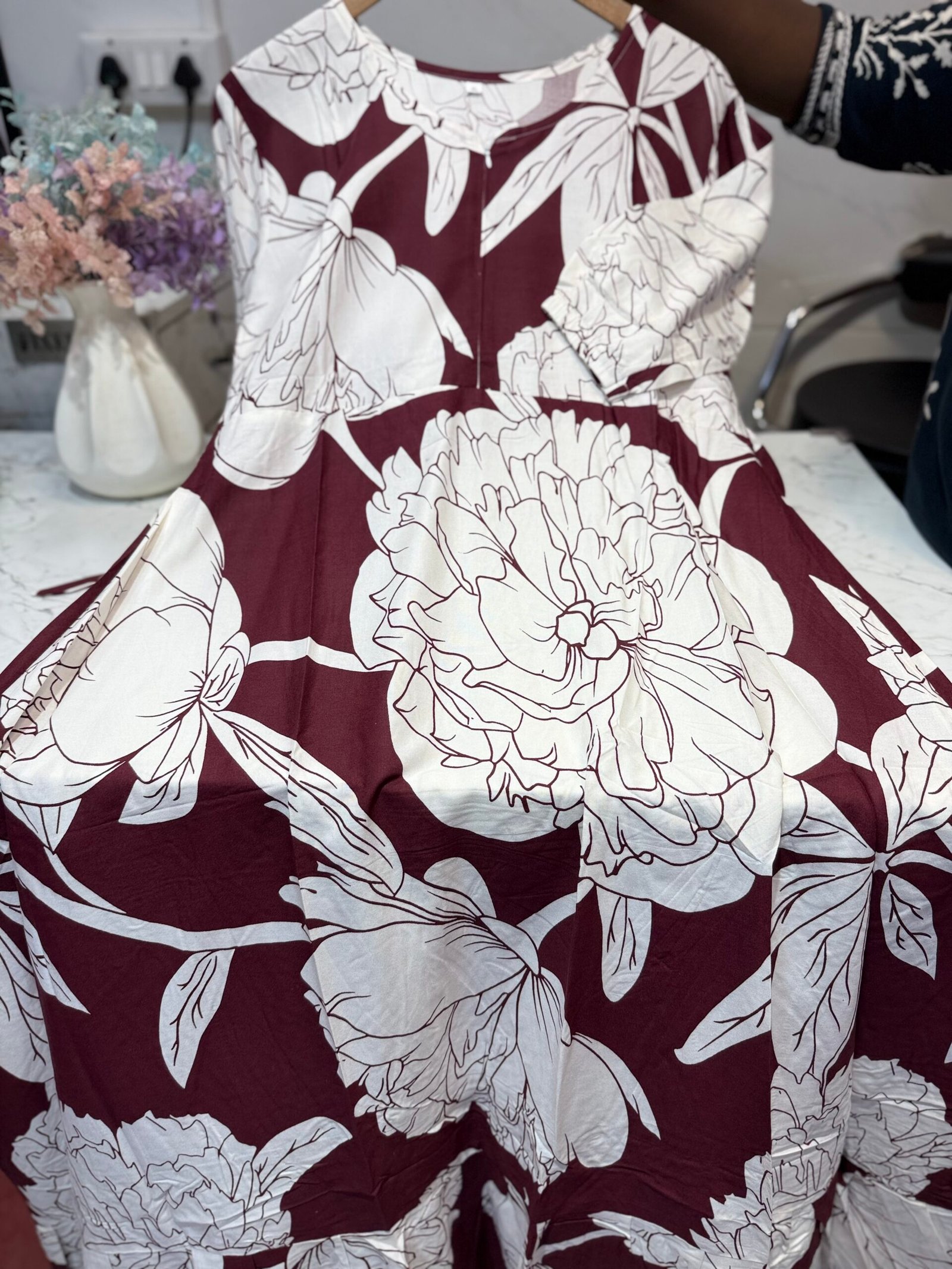 Rayon maxi maroon