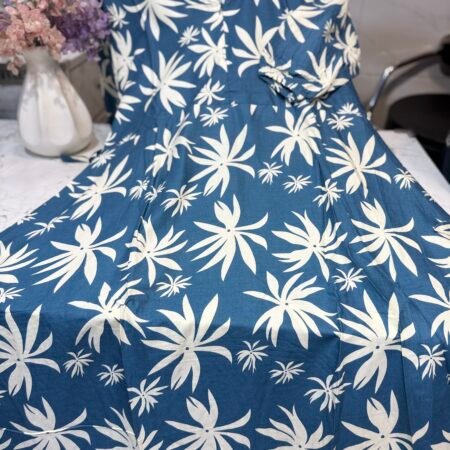 Rayon maxi blue with floral