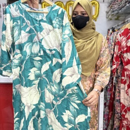 Rayon maxi blue floral